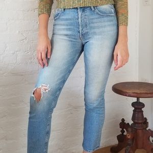 MOTHER Superior Tomcat Ankle Fray Jeans size 27
